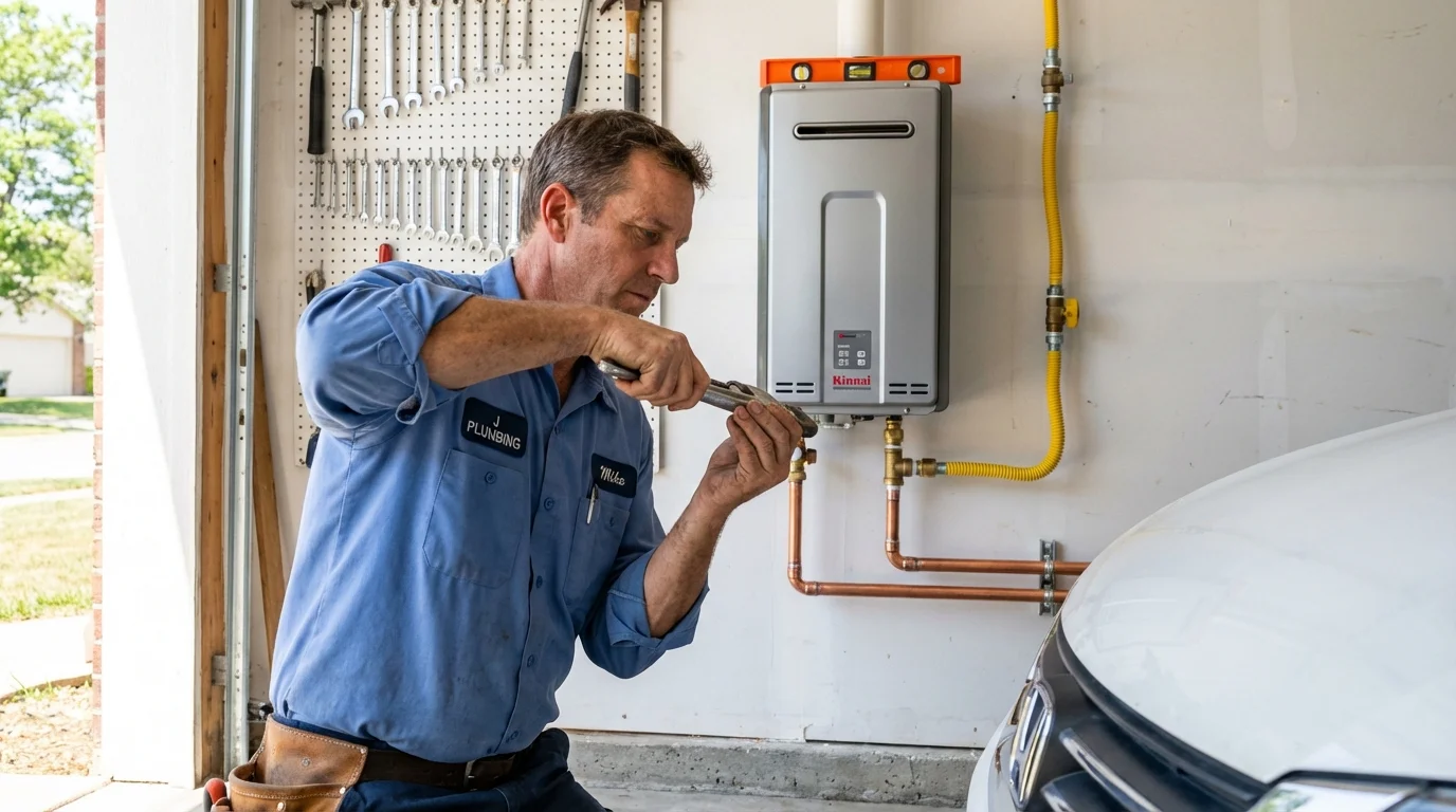 Tankless water heater installation by a Johns Plumbing LLC plumber in Mount Orab